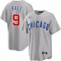 CHC #9 Javier Baez Nike Gray Road Cool Base Player Player Jersey
