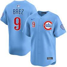 Chicago Cubs #9 Javier Baez City Blue Cool Base Player Baseball Jersey