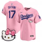 2025 Los Angeles Dodgers #17 Shohei Ohtani Pink Hello Kitty Vapor Limited Stitched Jersey