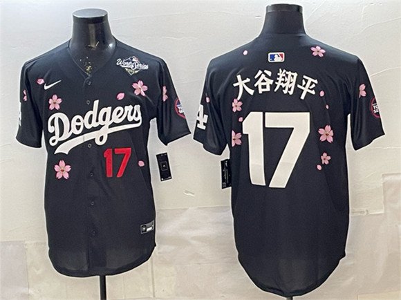 2025 Los Angeles Dodgers #17 &aring;&curren;&sect;&egrave;&deg;&middot;&ccedil;&iquest;�&aring;&sup1;&sup3; Black World Series Patch Tokyo Series Jersey