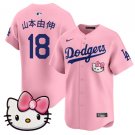 2025 Los Angeles Dodgers #18 山本由伸 Pink Hello Kitty Vapor Limited Stitched Jersey