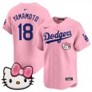 2025 Los Angeles Dodgers #18 Yoshinobu Yamamoto Pink Hello Kitty Vapor Limited Stitched Jersey