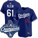 2025 Los Angeles Dodgers #61 Will Klein Royal World Series Champions Patch Cool Jersey