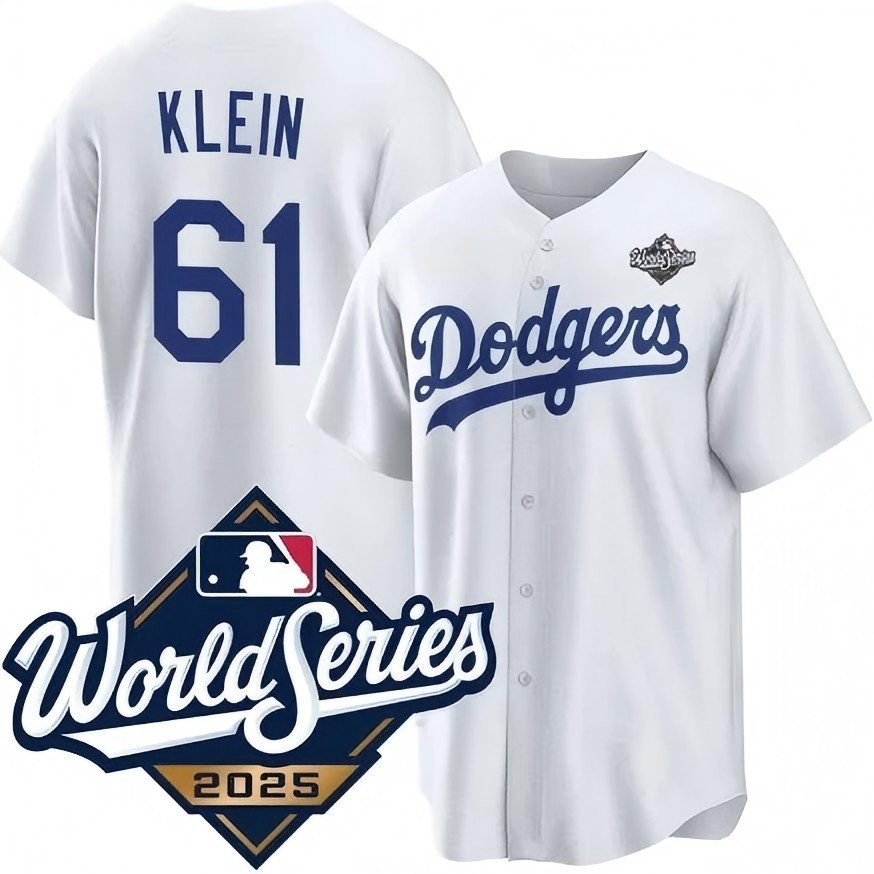 2025 Los Angeles Dodgers #61 Will Klein White World Series Champions Patch Cool Jersey