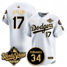 Los Angeles Dodgers #17 Shohei Ohtani White-Gold 2025 World Series Champions Jersey