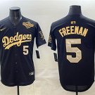 LAD #5 Freddie Freeman Black Gold 2025 World Series Jersey