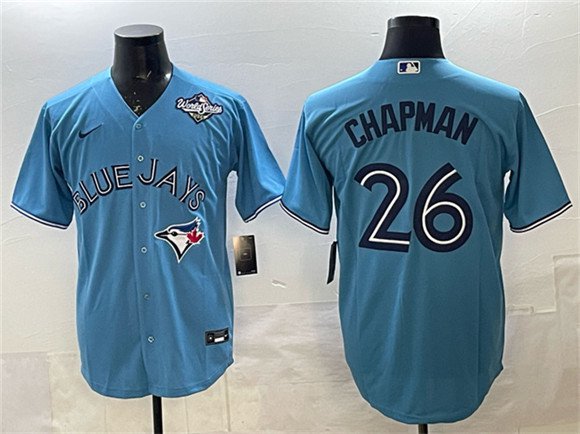 Toronto Blue Jays #26 Matt Chapman Blue 2025 World Series Cool Base Stitched Jersey