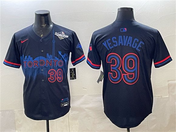 Toronto Blue Jays #39 Trey Yesavage Navy 2025 World Series City Connect Limited Jersey