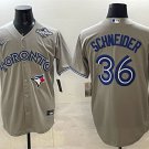 Toronto Blue Jays #36 Davis Schneider Gray 2025 World Series Cool Base Stitched Jersey