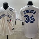 Toronto Blue Jays #36 Davis Schneider White 2025 World Series Cool Base Stitched Jersey