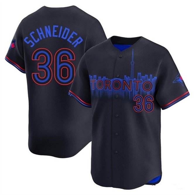 Toronto Blue Jays #36 Davis Schneider 2024 City Connect Baseball Jersey Black