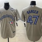 Toronto Blue Jays #47 Addison Barger Gray 2025 World Series Cool Base Stitched Jersey