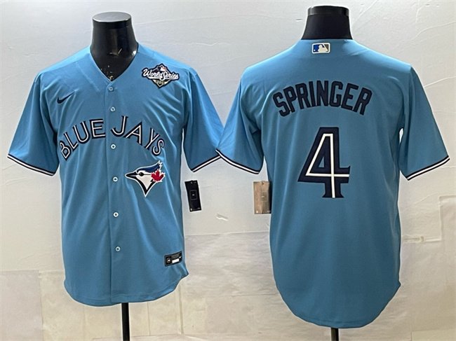 TOR #4 George Springer Blue 2025 World Series Cool Base Stitched Jersey