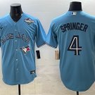 TOR #4 George Springer Blue 2025 World Series Cool Base Stitched Jersey