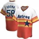 Mens Houston Astros #58 Hunter Brown Nike White Home Cooperstown Collection Player Jersey
