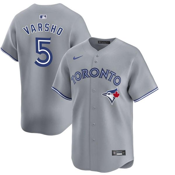 Toronto Blue Jays #5 Daulton Varsho Nike Gray Road Limited Jersey