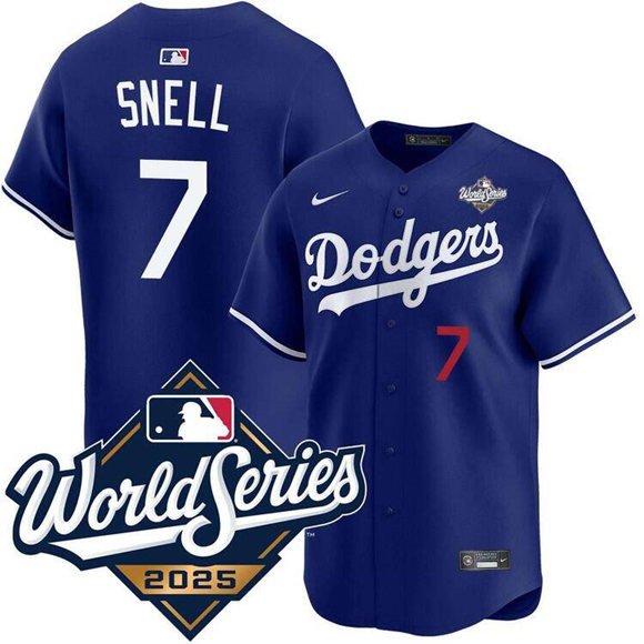 Los Angeles Dodgers #7 Blake Snell Royal 2025 World Series Limited Jersey