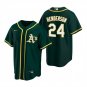 Oakland Athletics #24 Rickey Henderson Retro baseball jersey green
