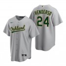 Mens Womens Youth OAK #24 Rickey Henderson Cool Jersey Grey