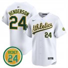 Oakland Athletics #24 Rickey Henderson White 2024 Home Limited With Patch Jersey