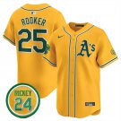 Oakland Athletics #25 Brent Rooker Gold Yellow Limited With Patch Jersey