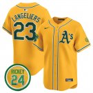 Oakland Athletics #23 Shea Langeliers Gold Yellow Limited With Patch Jersey