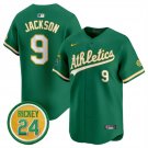 Oakland Athletics #9 Reggie Jackson Green 2024 Limited With Patch Jersey