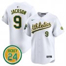 Oakland Athletics #9 Reggie Jackson White 2024 Limited With Patch Jersey