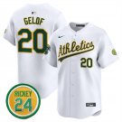 Oakland Athletics #20 Zack Gelof White 2024 Limited With Patch Jersey
