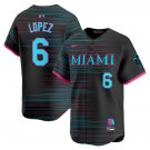Miami Marlins #6 Otto Lopez Nike Black 2025 City Connect Limited Jersey