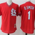 St.Louis Cardinals #1 Ozzie Smith Mitchell & Ness Red 1985 Authentic Throwback Jersey