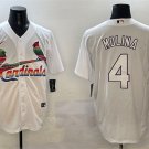 St. Louis Cardinals #4 Yadier Molina White Cool Base Stitched Baseball Jersey