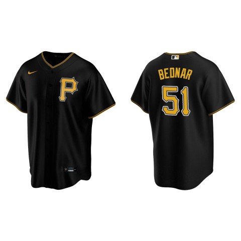 Pittsburgh Pirates #51 David Bednar Nike Black Alternate Team Logo Coolbase Jersey