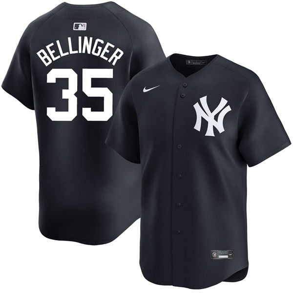 New York Yankees #35 Cody Bellinger Nike Navy Alternate With Name Limited Jersey