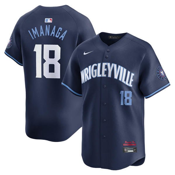 Chicago Cubs #18 Shota Imanaga Navy City Connect Stitched Baseball Jersey