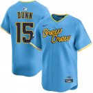 Mens Milwaukee Brewers #15 Oliver Dunn Powder Blue City Connect Limited Jersey