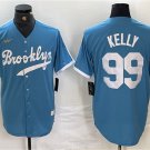 Brooklyn Dodgers #99 Joe Kelly Light Blue Throwback Cool Base Jersey