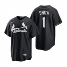 St. Louis Cardinals Retired Player #1 Ozzie Smith Nike Black White Fashion Jersey