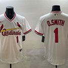 St. Louis Cardinals #1 Ozzie Smith White Pullover Cooperstown Collection Jersey