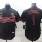 St. Louis Cardinals #1 Ozzie Smith Lights Out Black Fashion Stitched Jersey