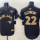 Toronto Blue Jays #22 Ernie Clement Black Gold 2025 American League Champions Jersey