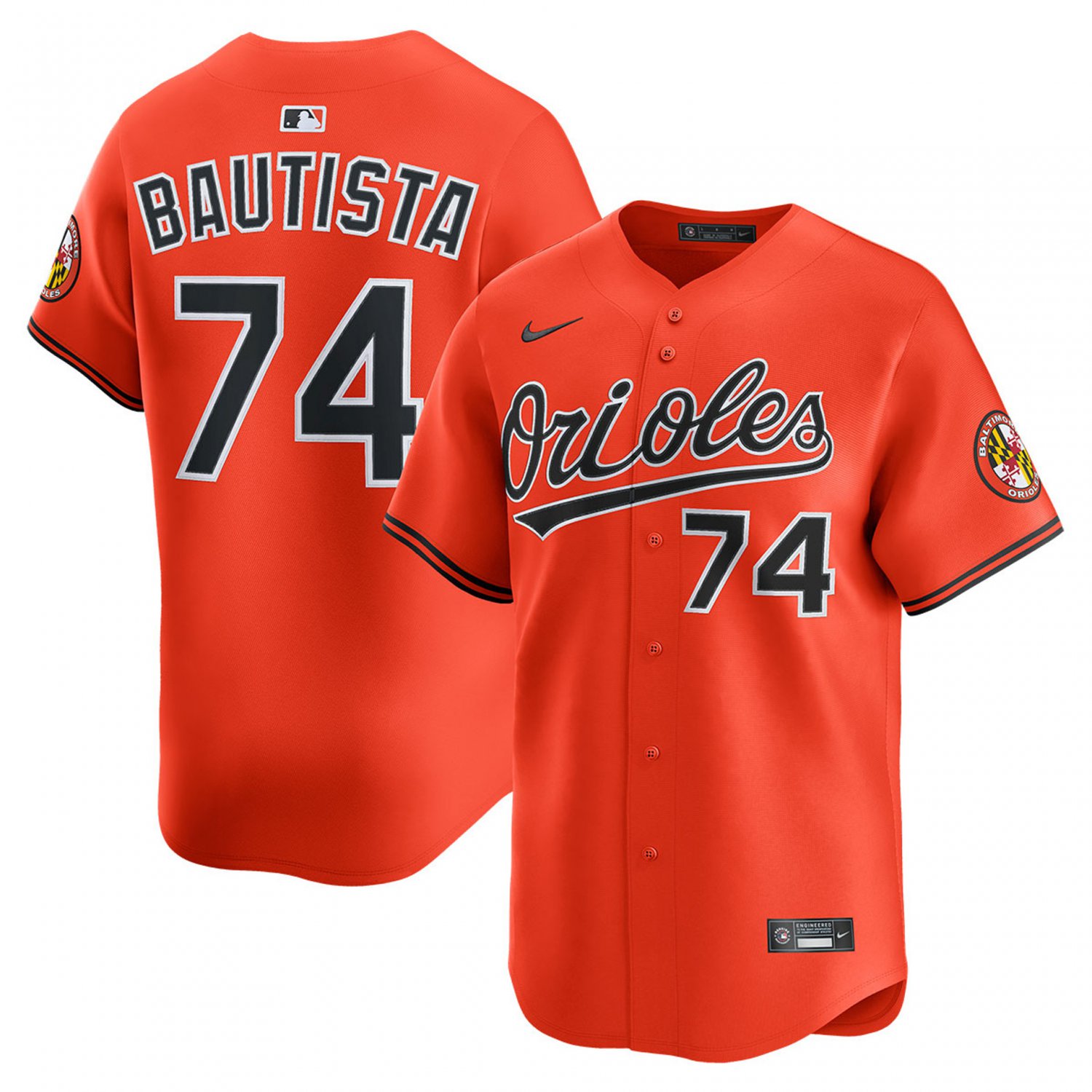 Felix Bautista Baltimore Orioles Alternate Orange Limited Jersey