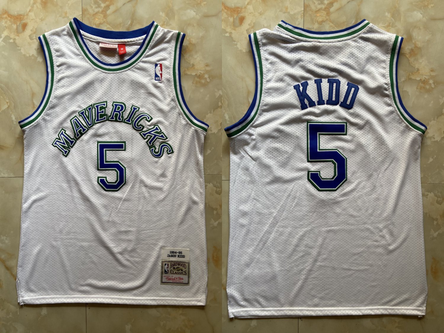 Men's Dallas #5 Jason Kidd Basketball Jersey White