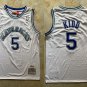 Men's Dallas #5 Jason Kidd Basketball Jersey White