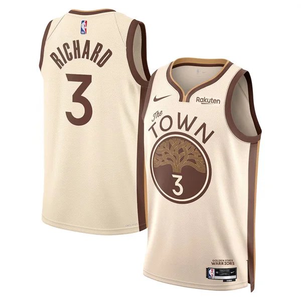 Golden State Warriors #3 Will Richard 2026 Tan City Edition Swingman Jersey