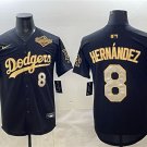 Los Angeles Dodgers #8 Enrique Hernández Black Gold 2025 World Series Jersey