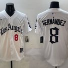 Los Angeles Dodgers #8 Enrique Hernández White Cool Base Stitched Limited Jersey