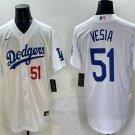 Men Women & Youth Dodgers #51 Alex Vesia White Stitched Cool Base Nike Jersey