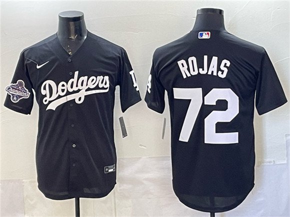 Men's LAD #72 Miguel Rojas Black 2025 World Series Jersey