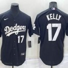 Men's Los Angeles Dodgers #17 Joe Kelly Number Black Stitched Cool Base Jersey